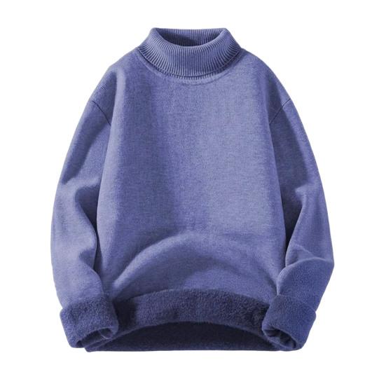 Heren Verdikte Coltrui Fleece Gevoerde Pullover Trui Warme Gebreide Lange Mouw Top Casual Losse Pasvorm voor Thuis Kantoor Streetwear