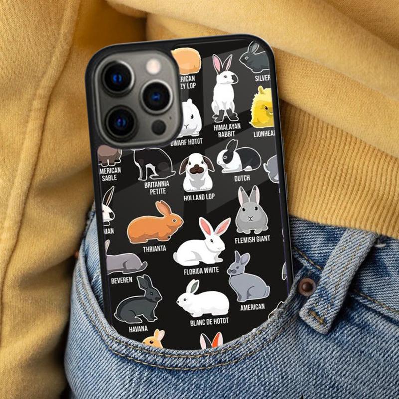 Bunny Rabbits Soft Phone Case for iPhone 17 Air 16e Pro max 15 Pro 13 14 Plus 11 12 MagSafe Magnetic Coque