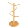 Space Saving Bamboos Coffee Cup Tree Hanger With 6 Hooks Stand Rack For Homes Kitchen Restaurant Storage Organization