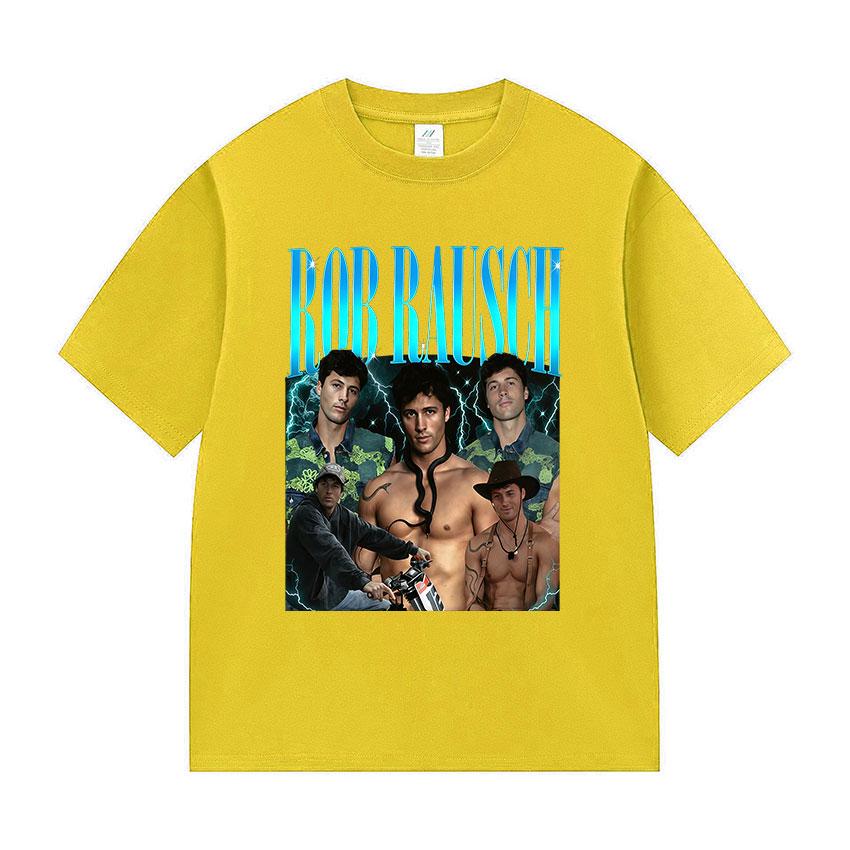 Klassisches Rob Rausch Grafik T-Shirt Herren Vintage Mode Baumwolle Kurzarm T-Shirts Unisex Hohe Qualität Lockere Kleidung T-Shirt