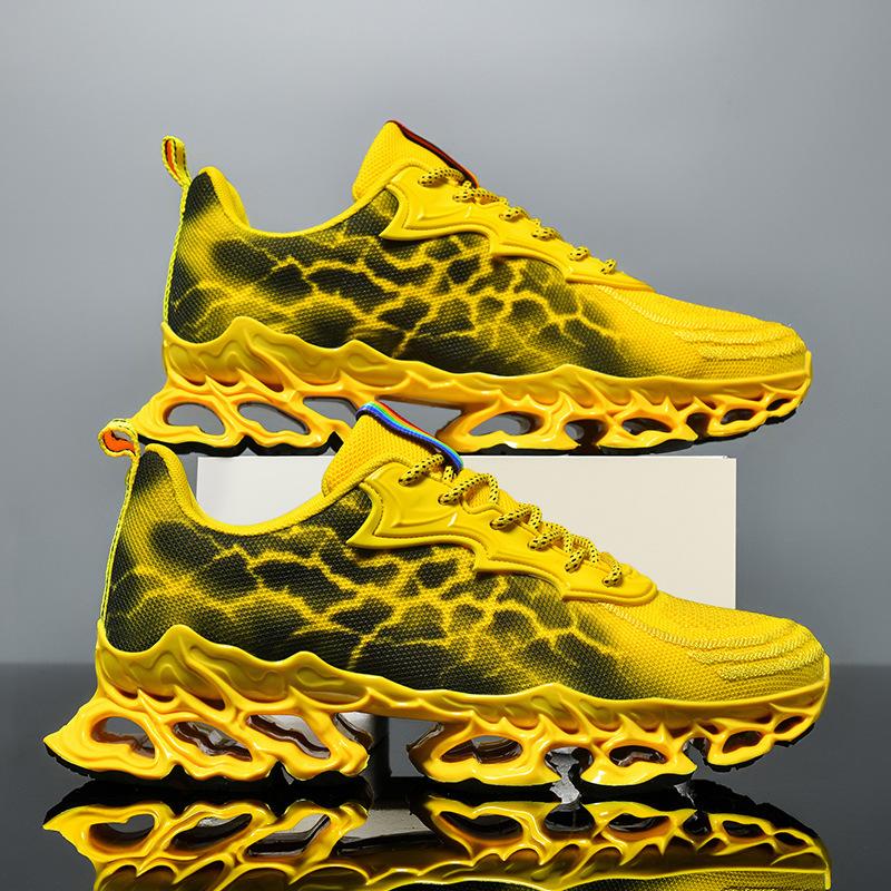 Large Size Dad Shoes Blade Breathable Running Shoes Fashion Beacon Flying Woven Mesh Casual Sports Shoes