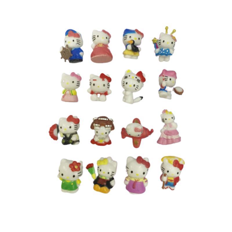 Set Of 16 Cute Pvc Hello Kitty Figures Cartoon Cat Toys Mini Landscape Ornaments Ideal Gift For Kids