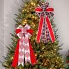 1 pièce Grands nœuds de Noël Nœuds de flocon de neige de Noël Nœuds vintage pour cimier d'arbre de Noël pour décoration de maison de vacances de Noël