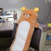 Rilakkuma Brown Bear Plush Body Pillow Long Cylindrical Bolster Cushion Soft Plushies Fluffy Hugging Pillow for Bedroom Gift