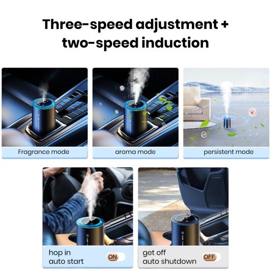 Smart Auto Lufterfrischer Ätherisches Öl Diffusor Nano Zerstäubung Auto An/Aus Wiederaufladbare Auto Aromatherapie Maschine