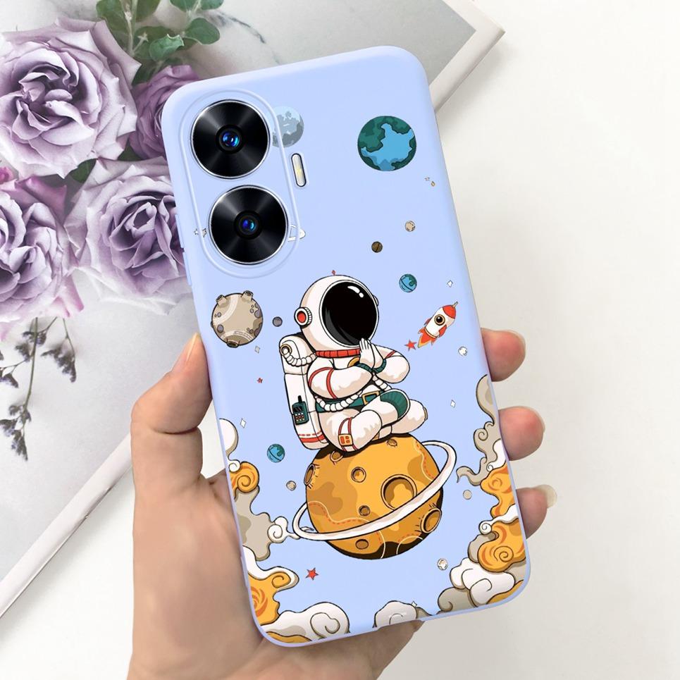Soft Silicone Phone Case For Realme C55 C53 C51 Oppo Back Cover Funny Dinosaur Cat Printing Fundas Shell RealmeC53 C 55 53 Coque