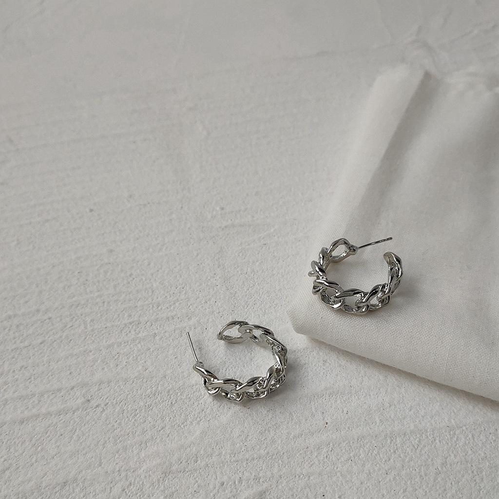 Korean Simple Double Circle Gold Color Metal Crystal Drop Earrings For Women Fashion Small Pendientes Jewelry Best Friend Gifts