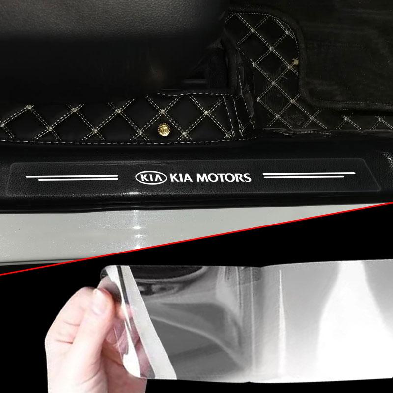4Stk Auto Einstiegsleisten Schutz Transparent Dekorative Plakette 3D Aufkleber Für KIA Cerato Sportage R K2 K3 K5 K6 K7 K8 RIO 3 4 sorento picanto