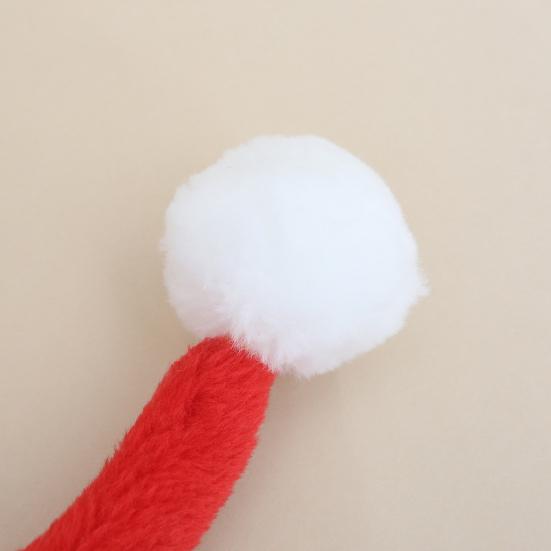 Long Christmas Santa Hat for Adults Plush Xmas Claus Hats with Fluffy Pompon Reusable Holiday Themed Hat for Parties