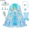 Mermaid Princess Role Play Cape Toy Sequined Clothes Children Girls Halloween Carnival Birthday Party Dress Up Exquisite Capes