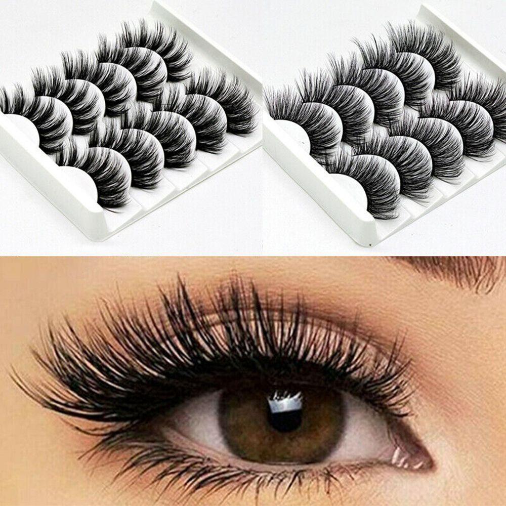 Handmade Fluffy Wispy Flared 3D Faux Mink Hair Crisscross False Eyelashes Eye Lash Extension