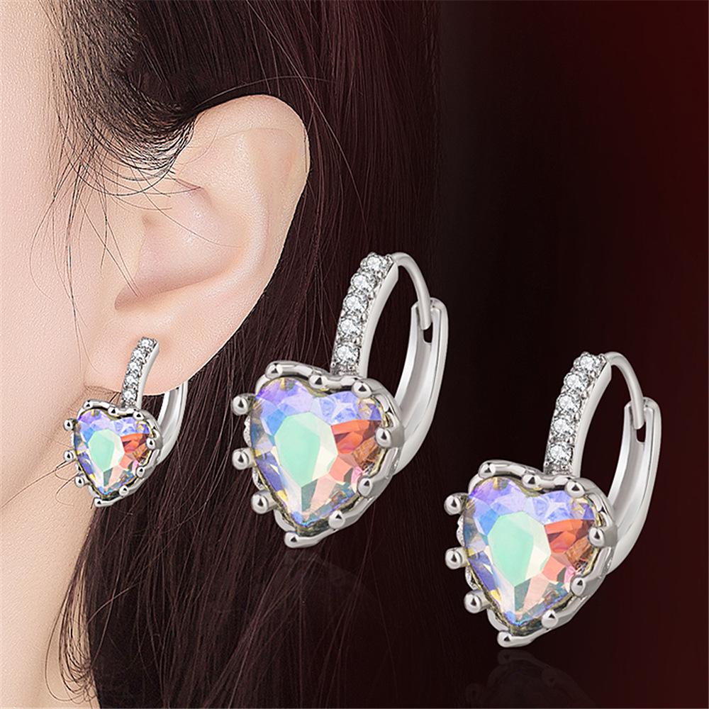Super Sparkling Zircon Heart Shaped Earrings for Women for Fashion Style Wedding Party Jewelry Gifts Earings