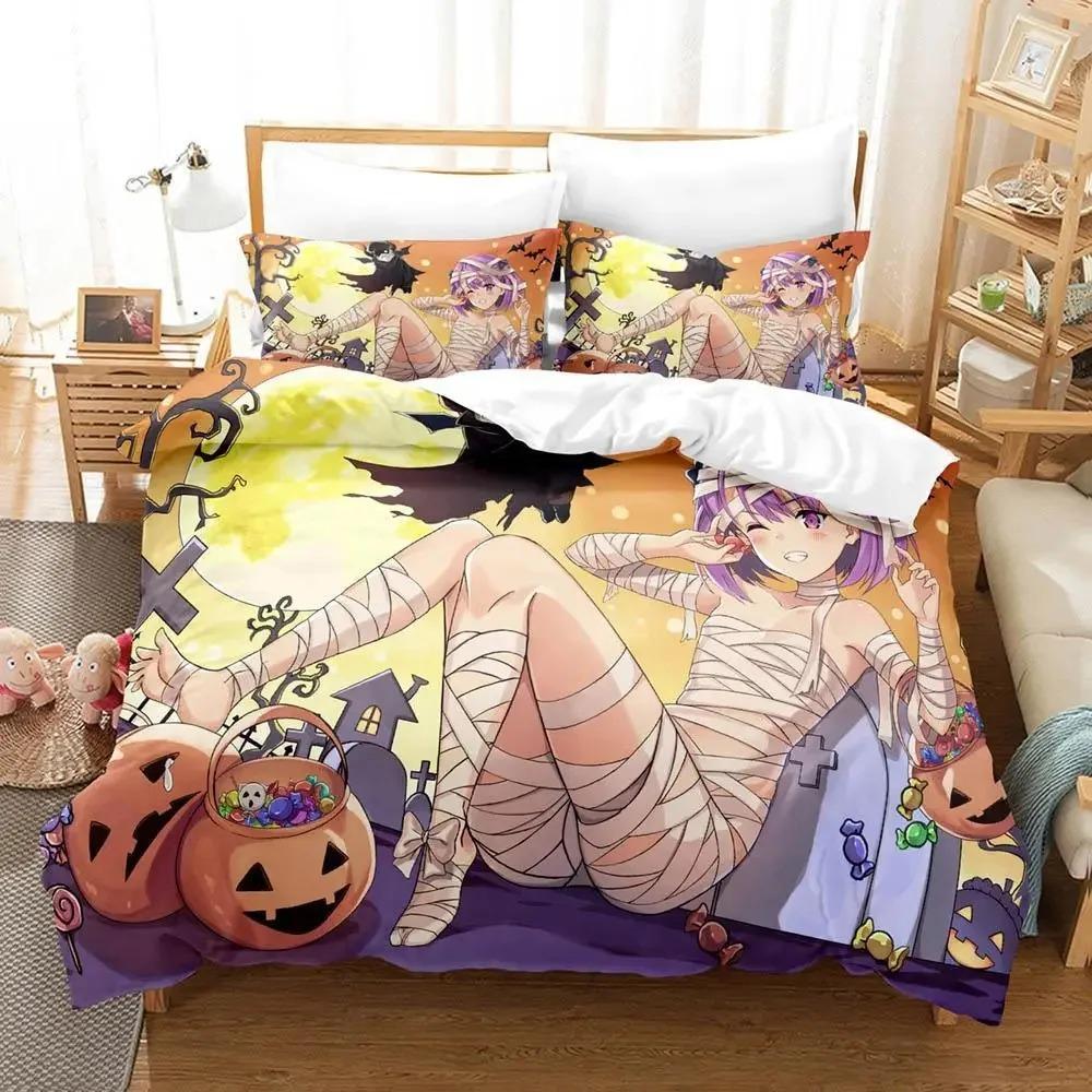 Anime Mummy Girls Bedding Set Boys Girls Twin Queen Size Duvet Cover Pillowcase Bed Kids Adult Fashion Home Textileextile