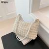 New Canvas Wrinkle Bag for Women Shoulder Bags Pleated Bubbles Handbags Padded Casual Underarm Quilted Bag Tote