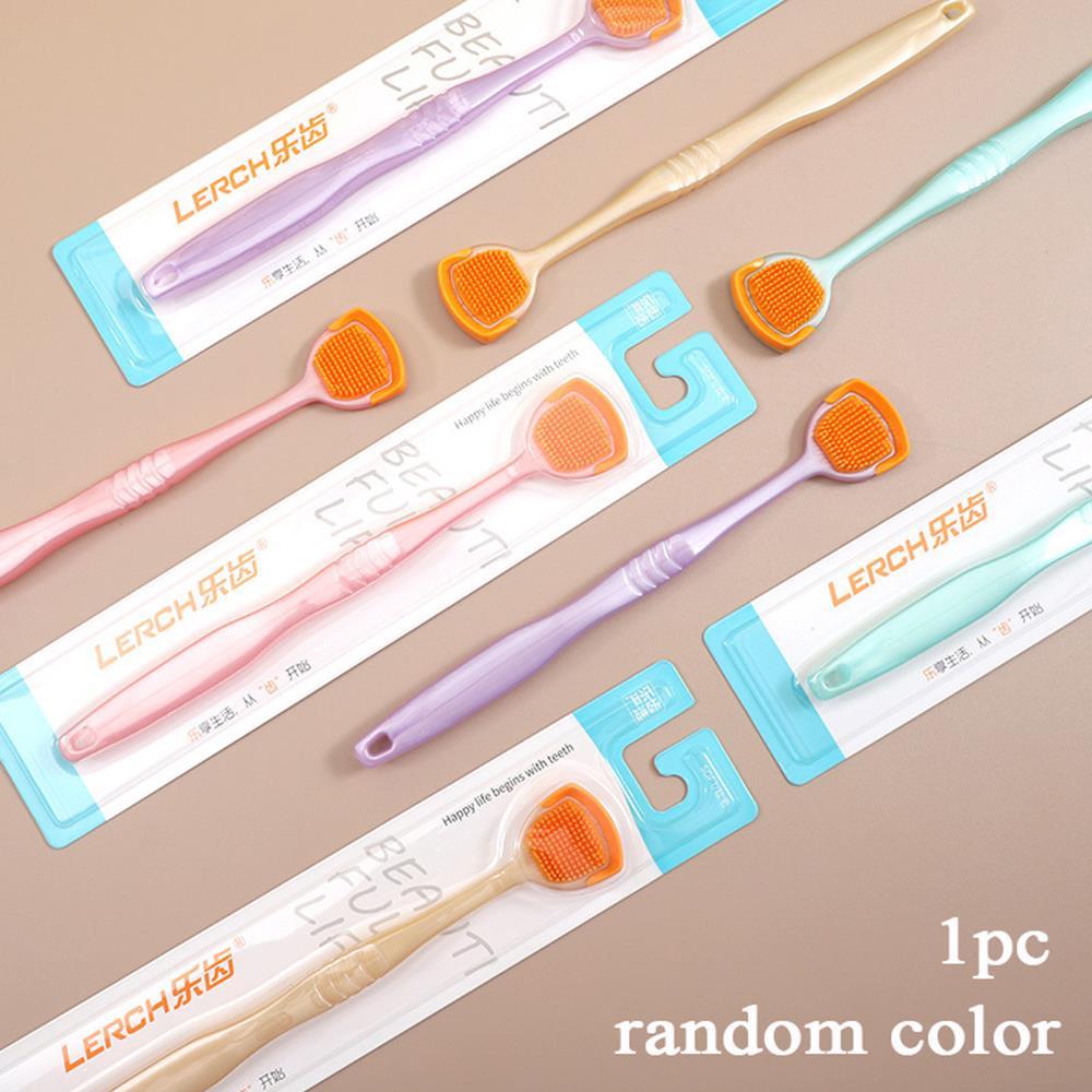 1Pcs Silicone Tongue Scraper Double-Sided Cleaning Tool For Oral Hygiene Dental Care Fresh Breath