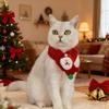 Jul Husdjursscarf Stickad Kattscarf med Pompon Julgranar Jultomte Scarf Luddig Julhatt med Stjärntopp för Festlig Fest Fotograferingar