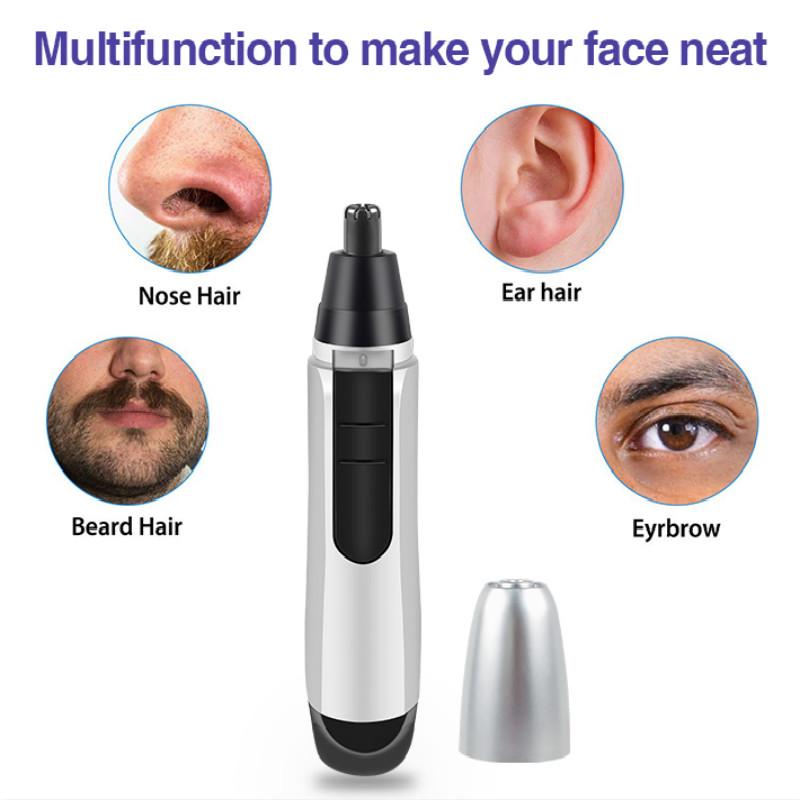 Electric Nose Hair Trimmer Portable Shaving Nose Ear Eyebrow Hair Clipper Nose Cleaner Washable Multifunctional Hair Removal