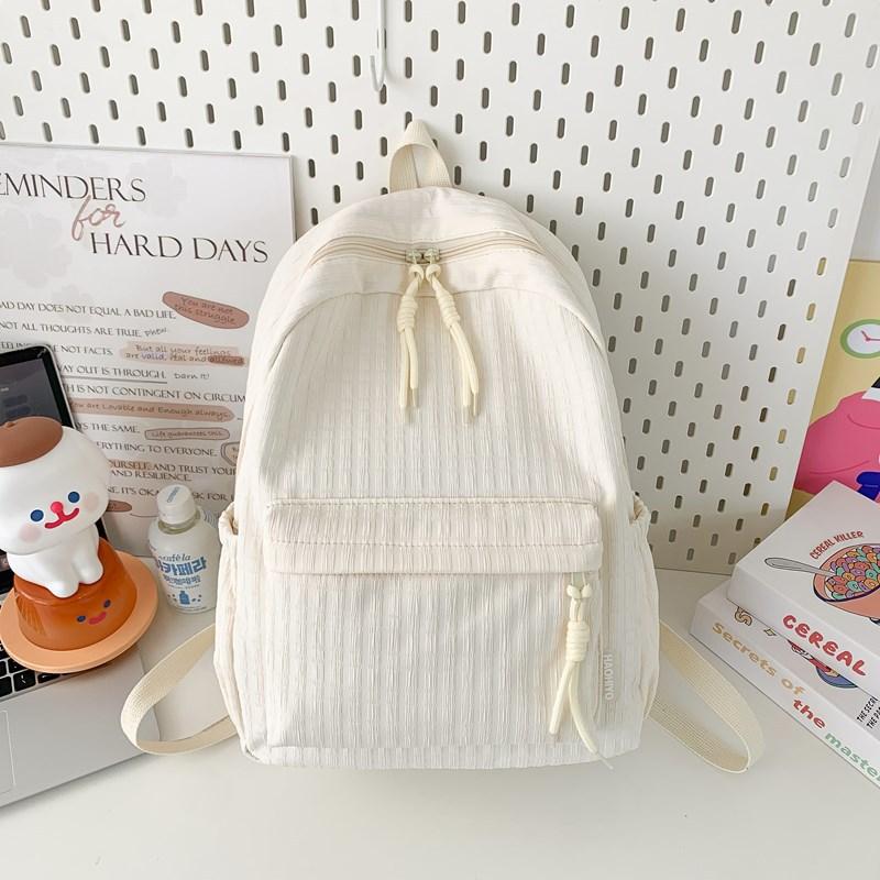 Korean version schoolbag female college student fashion simple solid color computer backpack large capacity junior high school student travel backpack