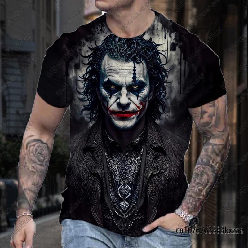 Joker Summer Classic Tshirts For Men Funny Joker Face Sketch The Clown 3D