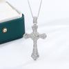 Shiny European and American New Cross Necklace Men's and Women's Zircon Pendant Collarbone Chain Head Jewelry Holiday Gift