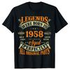 66. Geburtstag Vintage Legenden 1958 geboren 66 Jahre alt T-Shirts Grafik Baumwolle Streetwear Kurzarm Sommer T-Shirt Männer