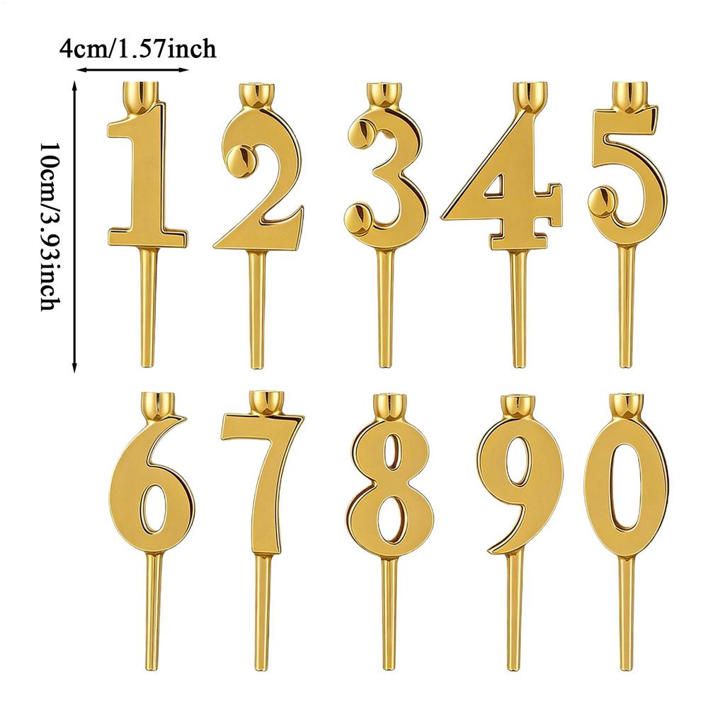 10 pièces Porte-bougies Chiffres Fournitures de Fête de Remise des Diplômes Décorations de Gâteau de Fête pour Planificateurs de Fêtes Pâtissiers à Domicile Magasins de Détail