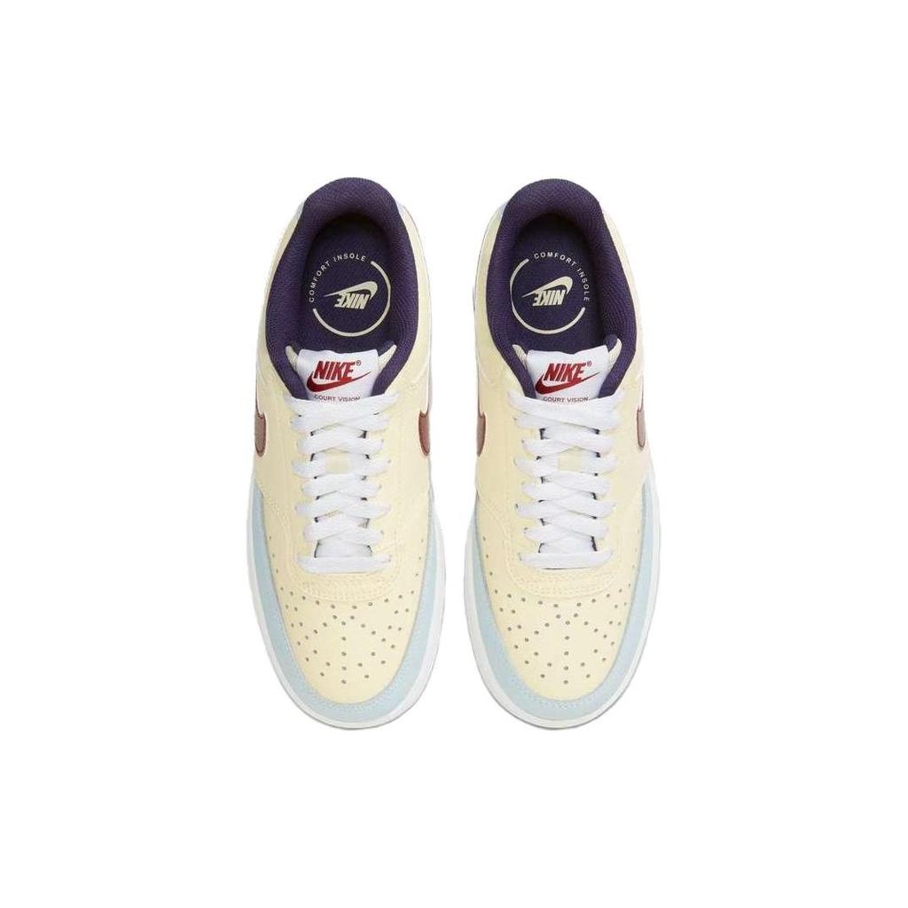 Nike Court Vision 1 Low Comfortable Versatile Classic Low-Top Skate Shoes Women Sneakers Yellow Beige FV8114-161