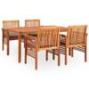 Maison Exclusive - Ensemble à manger d'extérieur 5 pcs et coussins Acacia solide