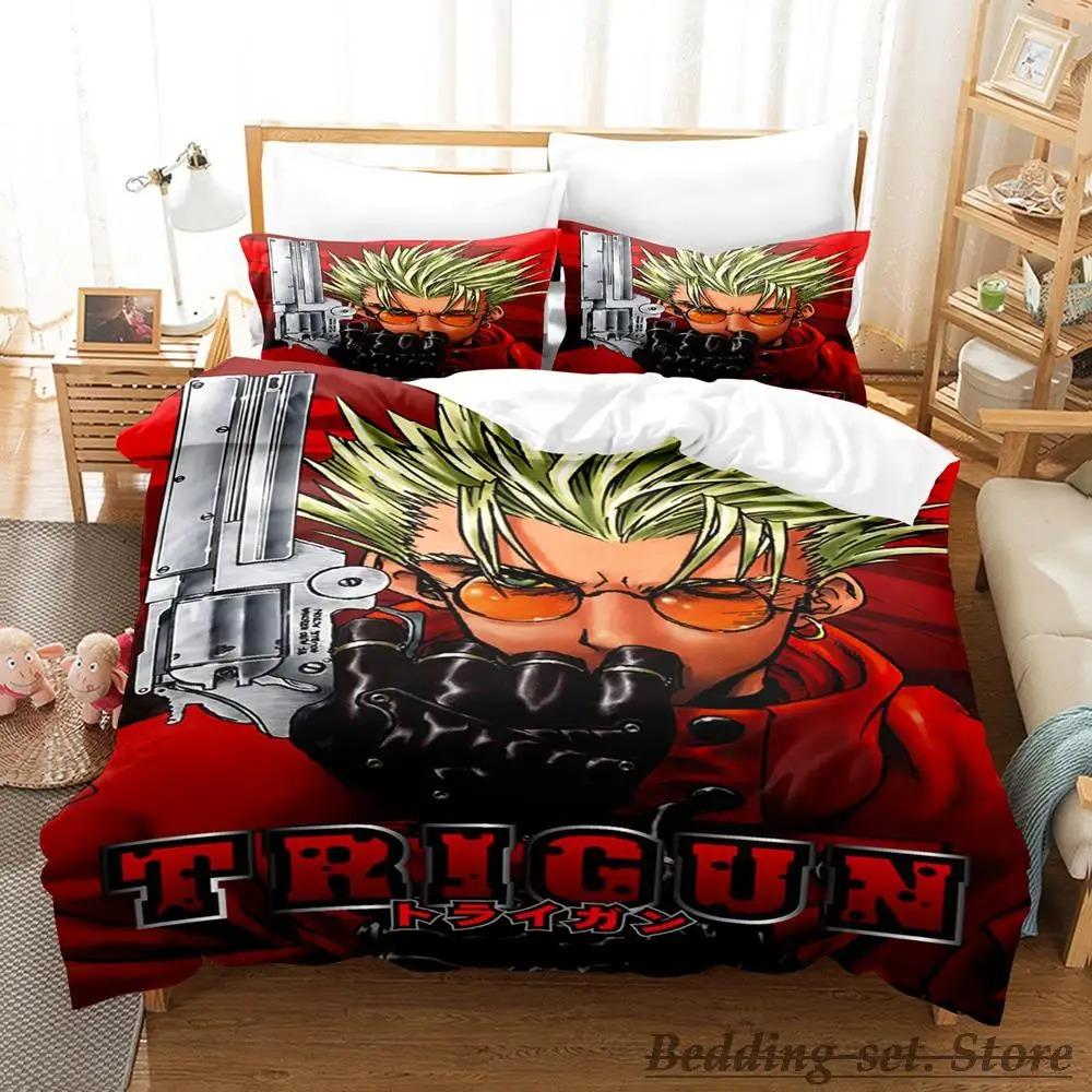 TRIGUN STAMPEDE Anime Bedding Set Single Twin Full Queen King Size Duvet Cover for Adult Kid Bedroom