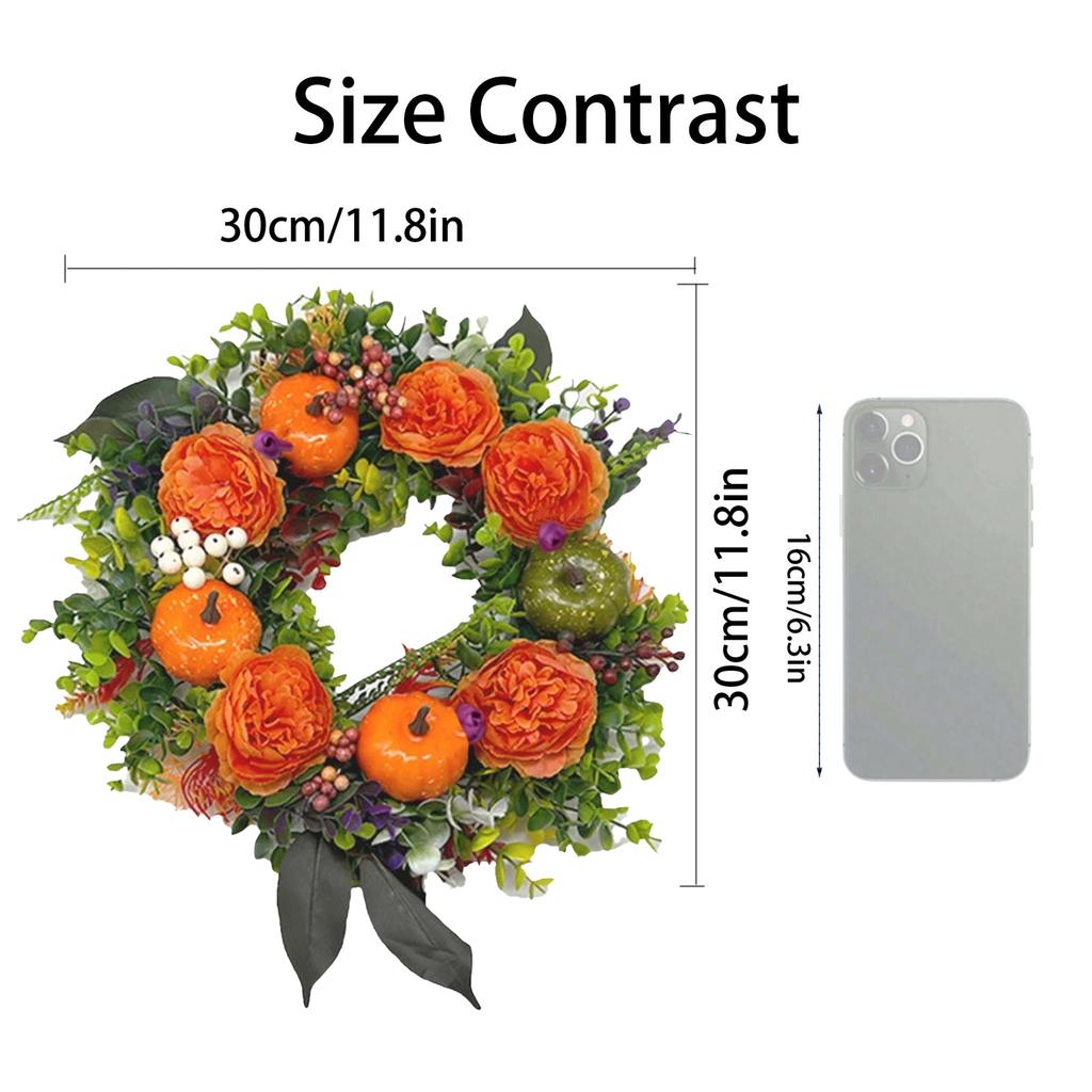 Thanksgiving Door Hanging Decoration Wreath, Suitable For Porch, Window, Home, Holiday, Hanging Decoration