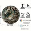 Hisun Tin Sign Vintage D Effect Horse Head Round Tin Sign Retro Rustic Bronze Patina Equine Themed Metal Wall Art Plaque Waterproof Distress