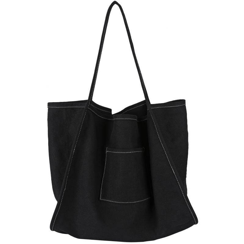 Solid Color All-in-one Women's Bag Canvas Bag Single Shoulder Large Capacity Shopping Bag Single Shoulder Bag