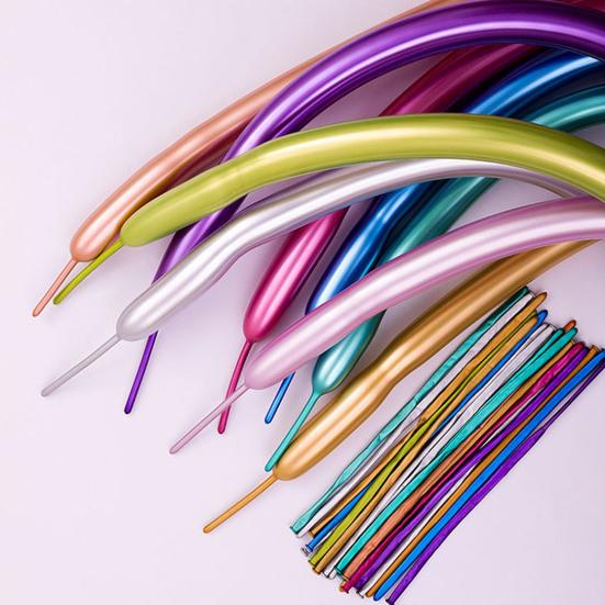 100Pcs DIY Long Balloons Rainbow Twisting Animal Modeling Balloons Christmas Thickening Latex Assorted Color Balloons