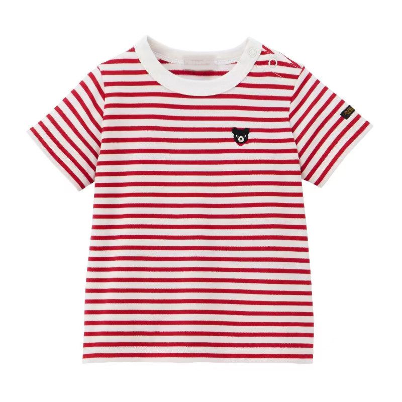 New Summer Children's Striped T-Shirt, Boys' and Girls' Pure Cotton Short-Sleeve Shirt, Thin Half-Sleeve Shirt for Babies and Older Children