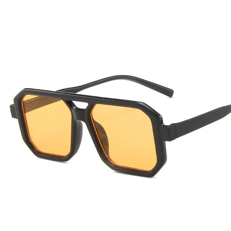Okulary przeciwsłoneczne Vintage Kobiety Mężczyźni Kwadratowe Duże Okulary przeciwsłoneczne Damskie Marka Projektant Retro Okulary Moda Podwójne Belki Oculos De Sol