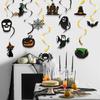 Banner de Papel de Abóbora de Halloween Decorações para Festa Feliz de Halloween 2025 Casa Assombrada Fantasma Doces ou Travessuras Pingente Espiral