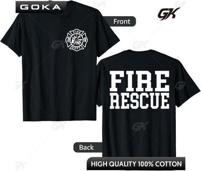 Fire Department Logo Uniform Fireman Symbol Firefighter Gear Printed Graphic TShirt Comfortable Round Short Sleeved Tops