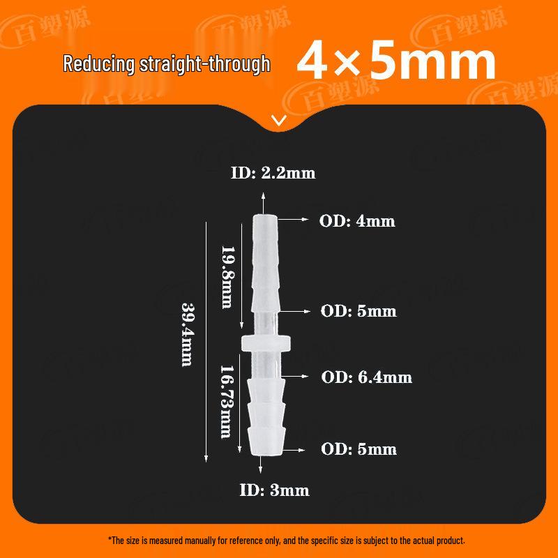 Hose Reducer Straight Plastic Connector, Two-Way Air Tube Adapter, Fish Tank Faucet Quick Connect