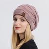 Herbst Winter Hut Frauen Samt Gemischte Farbe Wolle Gestrickte Hut Warme Skullies Beanies Hut Ski Slouchy Cap Street Caps Winddicht hut