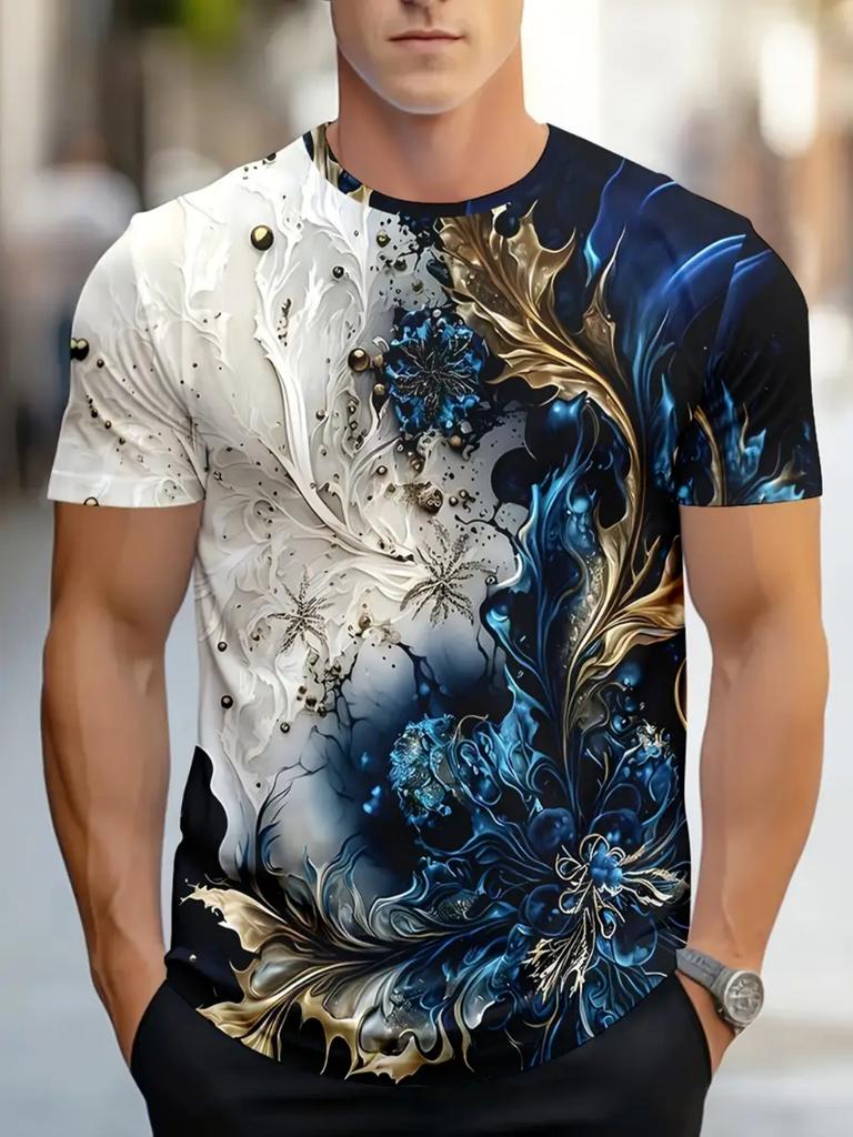 Heren T-shirt Zomer Tops Kleurrijke Grafische T-shirts Korte Mouw Tee Ronde Hals Streetwear Kleding Harajuku 3D Geprint Herenkleding
