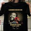 Marvin Gaye Legende Herren T-Shirt Kurzarm Schwarz Alle Größen Shirt CH79 Unisex T-Shirt