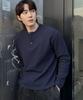 LXT Waffle Henley Neck Crop T-Shirt [Navy]