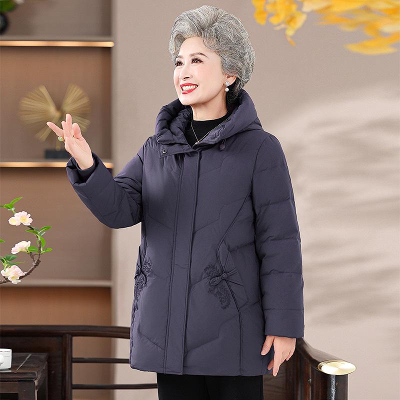 New Style Winter Down Cotton Jacket for Middle-Aged and Elderly Women - Thickened Warm Grandma's Coat