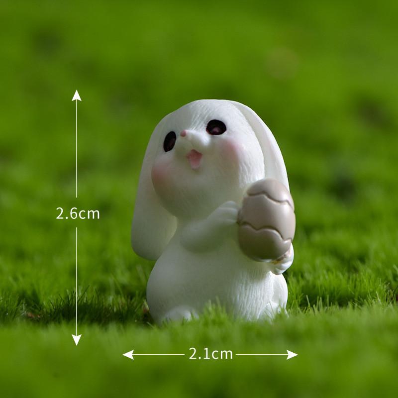 Whimsical Resin White Rabbit Figurine Perfect For Diy Micro Landscape Decor