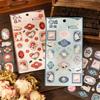 2 Sheets Creative Retro Cat and Flower Label Stickers Collage Junk Journal DIY Handmade Scrapbooking Aesthetic Journal Supplies
