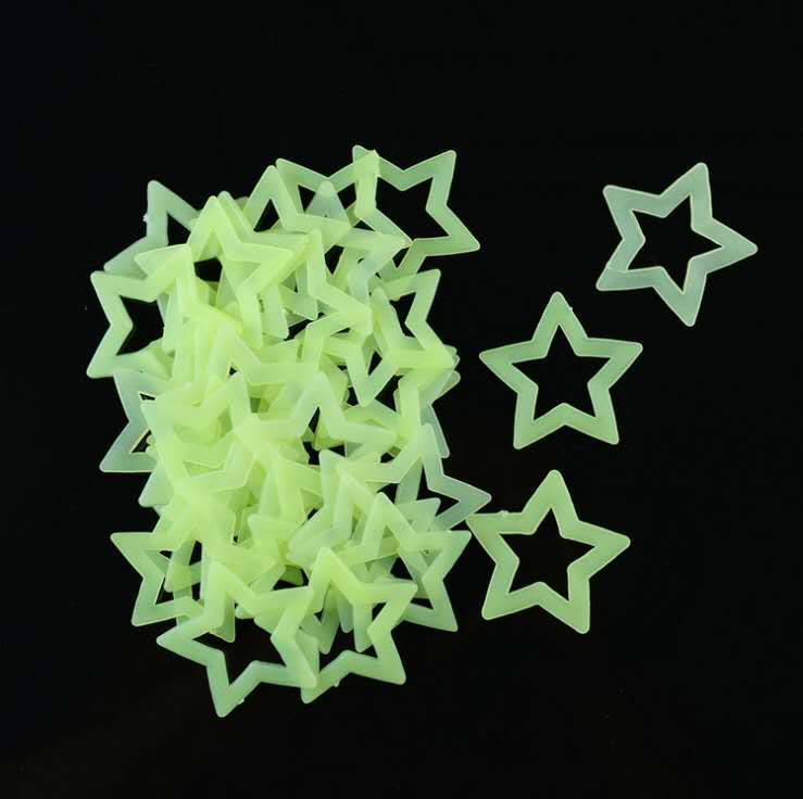 Stea Golită 3D Stocare Energie Strălucire Fluorescentă În Întuneric Luminoasă Autocolante Pe Perete Pentru Camera Copiilor Living Decal
