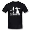 Game Over Bride Groom Single Party T-shirt Fun T-shirt Women's Clothing Short Sleeve Camo T-shirt