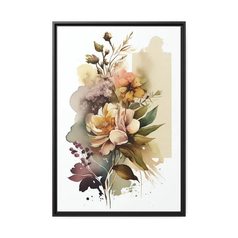 Flower Art Watercolor Posters Aesthetics Colorful Flowers Canvas Painting Print For Wall Art Home Decoration Kitchen Room Decor