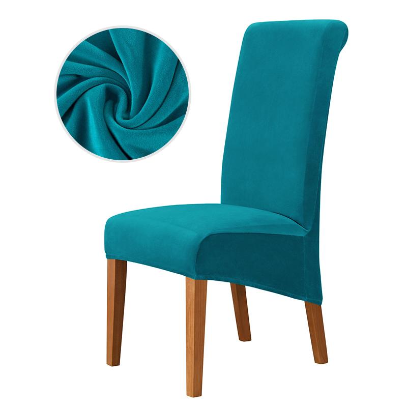 Velvet Chair Cover Stretch Dining Chair Cover Winter Warm Long Back Chair Cover Washable For Kitchen Home El Wedding 1 Pcs