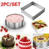 Adjustable Mousse Ring Round & Square Cake Mold Stainless Steel Baking Mould Pastry Dessert Accessories Cake Decorating Tool